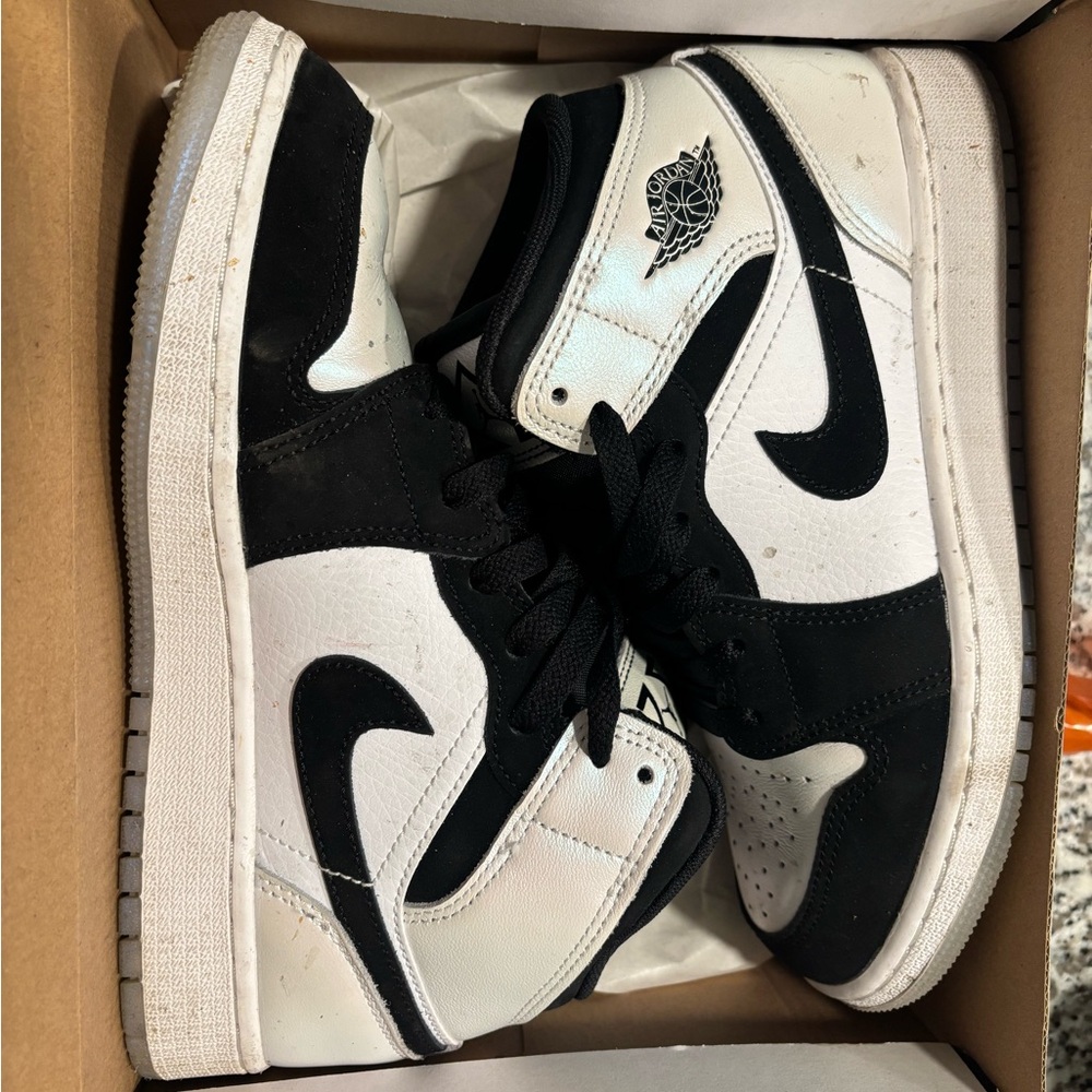 Black and white Jordans